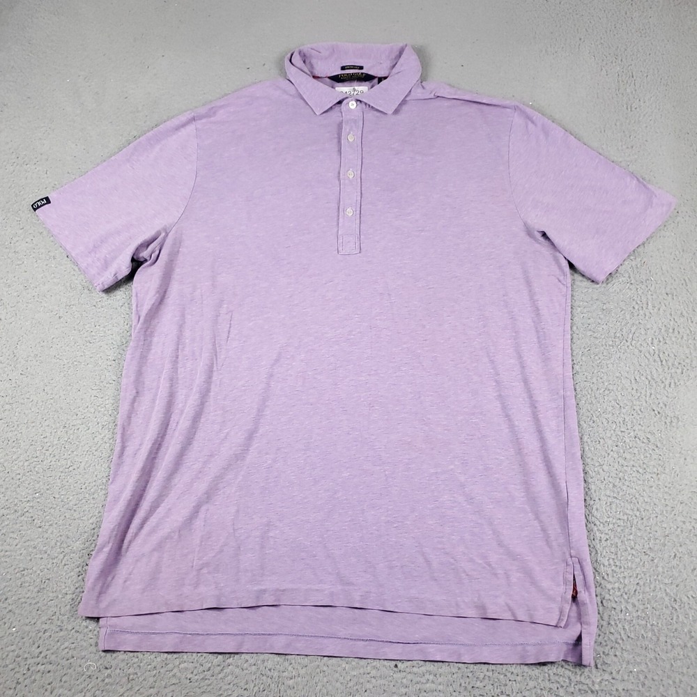 Ralph Lauren Polo Golf Shirt Mens XL Purple Stretch Lisle Short Sleeve Casual